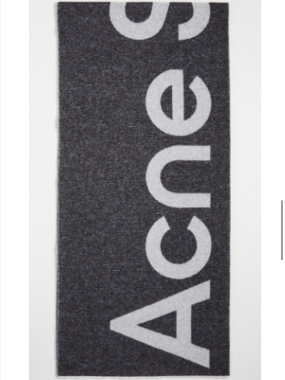 Acne Studios Grey Wool Logo Scarf